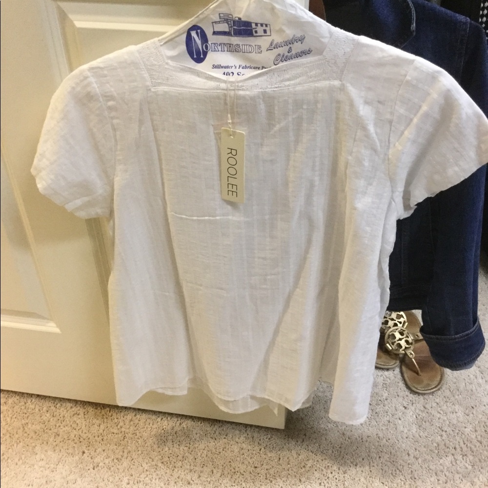 NWT Roolee Embroidered Button Up Peasant Blouse - Picture 4 of 4